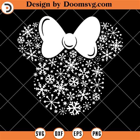 Minnie Ears Snow Silhouette SVG, Minnie Mouse Disney Christmas SVG ...