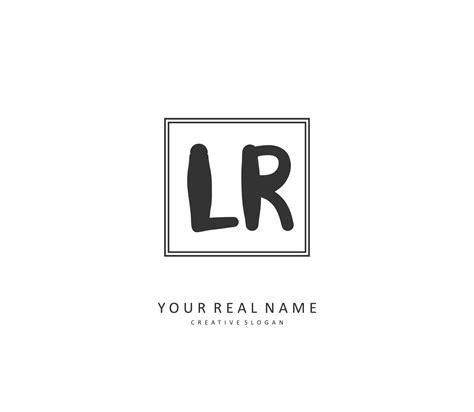 LR Initial Letter Handwriting And Signature Logo A Concept Handwriting