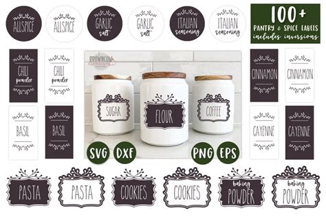 Pantry Labels Svg Spice Labels Svg