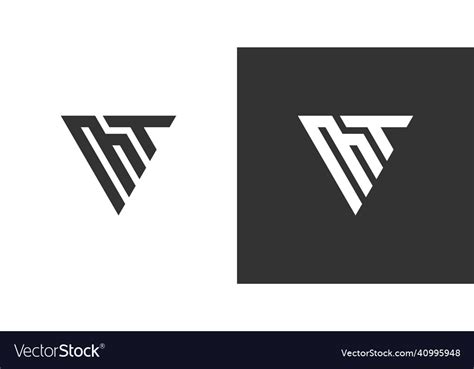 Mt Or Tm Initial Letter Logo Design Royalty Free Vector