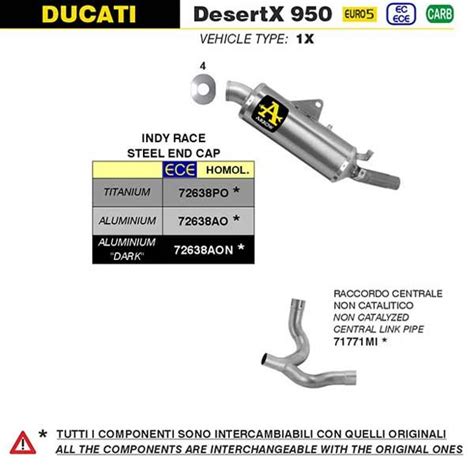 Arrow Indy Race Aluminum Silencer Ducati DesertX 2022