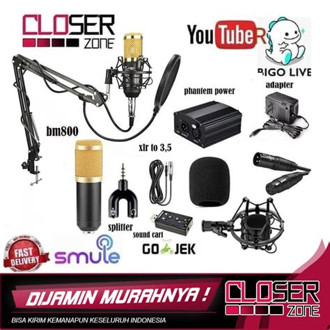 Jual Paket Super Komplit Mic Microphone Bm Phantom Power Home