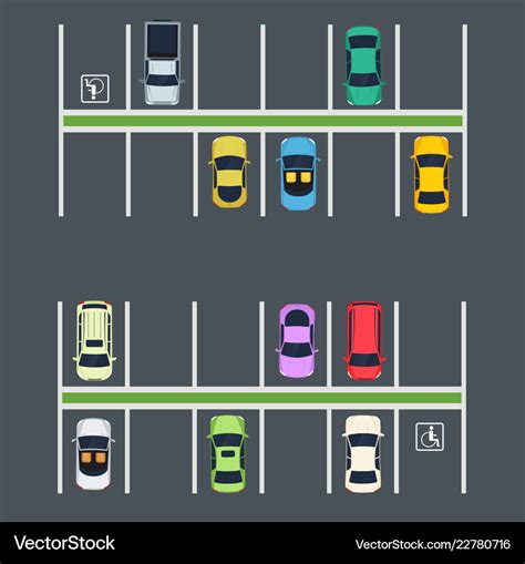 Parking place with cars Royalty Free Vector Image