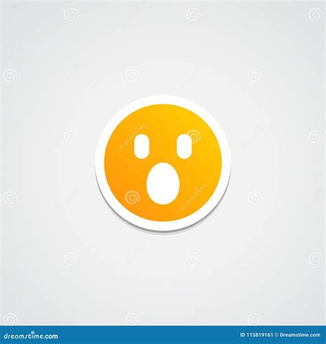 Oh Emoji Sticker Icon stock illustration. Illustration of shocked ...