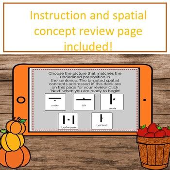 Fall Prepositions Spatial Concepts Boom Cards By Utterly Speech