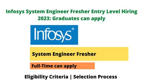 Infosys System Engineer Fresher Entry Level Hiring 2023 Graduates Can