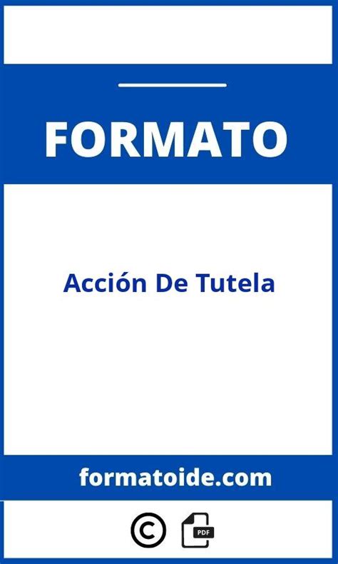 Formato Accion De Tutela PDF Modelo WORD