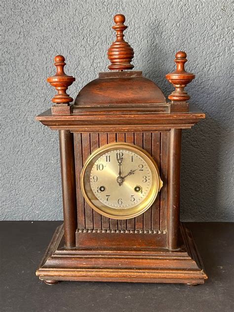 Junghans Table Clock Brass Bronze Glass Wood 19th Catawiki