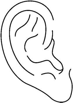 Ear Clipart Black and White Free Download