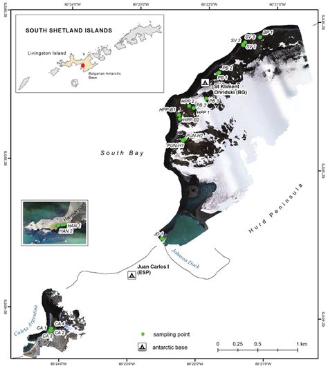 Locations of the sampling sites in Livingston Island, Antarctica | Download Scientific Diagram