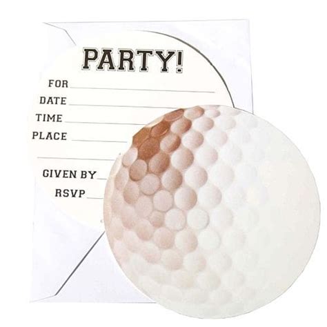 Golf Invitations (8 Pack) - Party Supplies - The Party Place