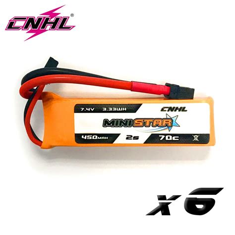 6PCS CNHL 2S 7 4V Lipo Battery 450mAh 70C MiniStar With XT30 Plug For