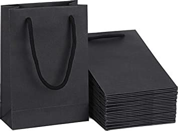 Driew Gift Bags Black Pack Black Paper Gift Bags With Cotton Handle