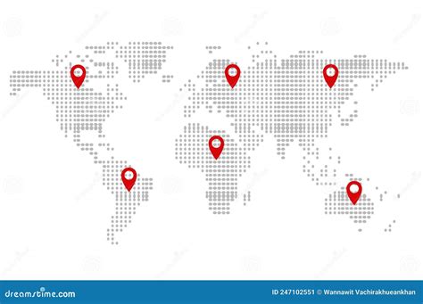 Vector Plano Del Mapa Del Mundo Punteado Ilustración del Vector