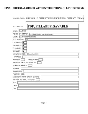 Fillable Online Final Pretrial Order US State Forms Fax Email