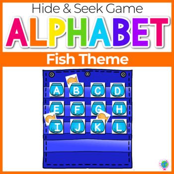 Alphabet Hide Seek Pocket Chart Cards Fish Fishbowl Theme Tpt