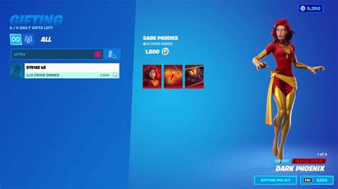 Ting Dark Phoenix Skin Backbling And Loading Screen To Str1ke Kd Fortnite Giveaway Youtube