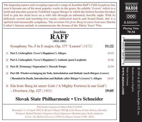 Joachim Raff Symphonie Nr 5 Lenore CD Jpc