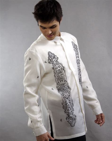 Men S White Jusi Barong Shirt From Mybarong A Filipino Clothing Store Based In California