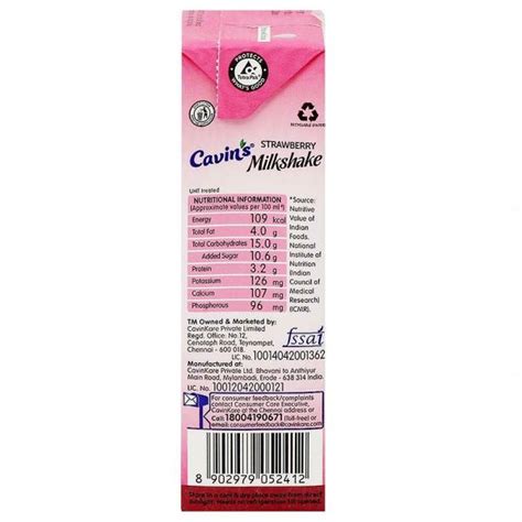 Cavin S Strawberry Milkshake Ml Tetra Pak Jiomart