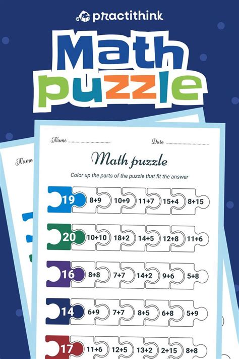 Fun Math Puzzles for Kids | Practithink Worksheets