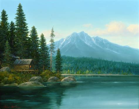 Sold Price Gene Speck Cabin On Lake Oil Painting October 4 0118 5