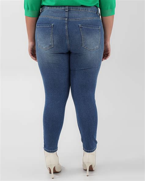 Riachuelo Cal A Jeans Plus Size Feminina Skinny Estonada Denim M Dio