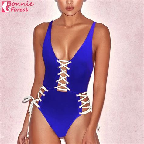 Bonnie Forest Euramerican Style One Piece Bikini Sexy Women Lace Up