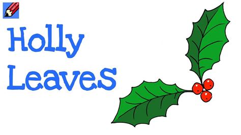 DRAW HOLLY LEAVES REAL EASY - spoken step by step instructions ...