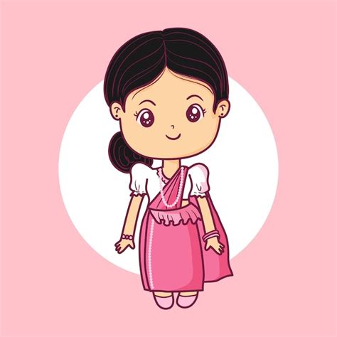 Premium Vector Kawaii Style Girl Wearing Sri Lankan Traditional Dress