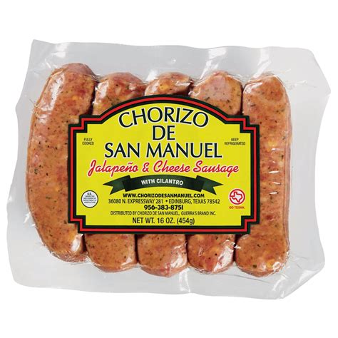 Chorizo De San Manuel Sausage Links Jalapeno Cheese With Cilantro