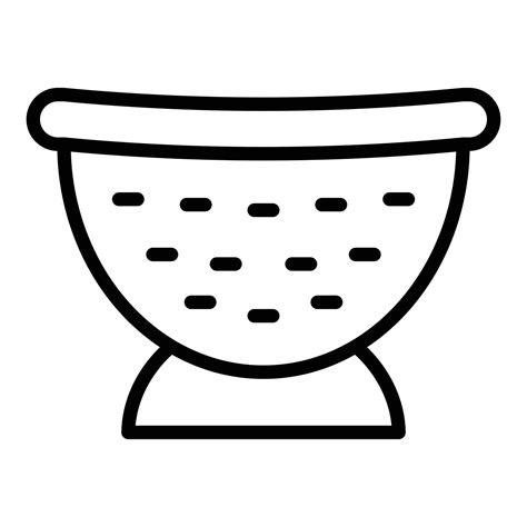 Bowl Colander Icon Outline Vector Cooking Sieve Vector Art At