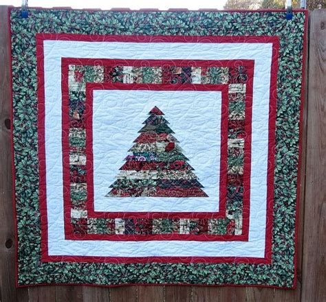 Scrappy Christmas Tree Lap Quilt Table Topper Wall Hanging