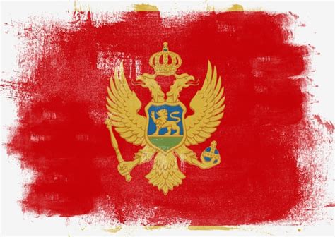 Bandera De Montenegro Pintada Con Pincel Foto Premium