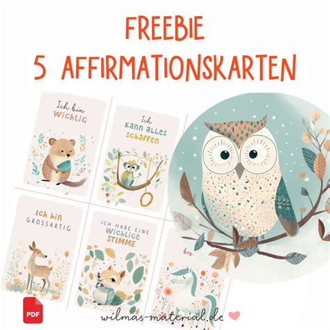 40 5 tolle Affirmationskarten für Kinder Handgezeichnet