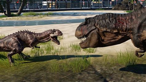 T Rex Vs 2 Majungasaurus Jurassic World Evolution 4k 60fps Youtube