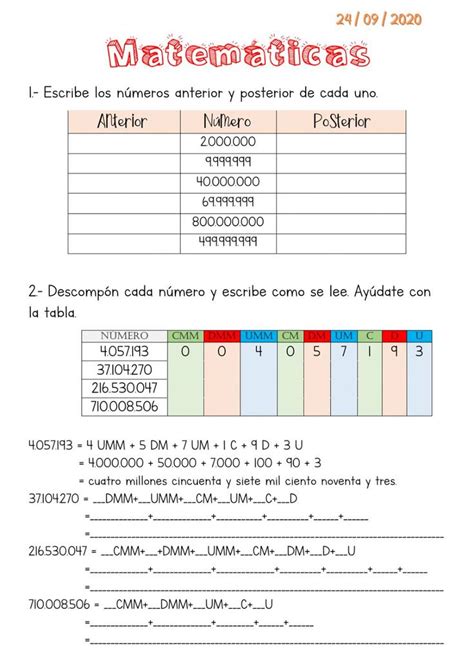 N Meros De Cifras Activity Estrategias Para Ense Ar Matematicas