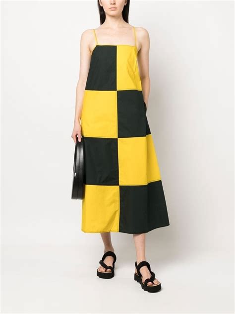 Checkerboard Print Midi Dress Sunnei Eraldo Us