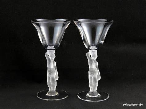 France Crystal Bacchus Frosted Male Nude Stem Cocktail Liquor Etsy