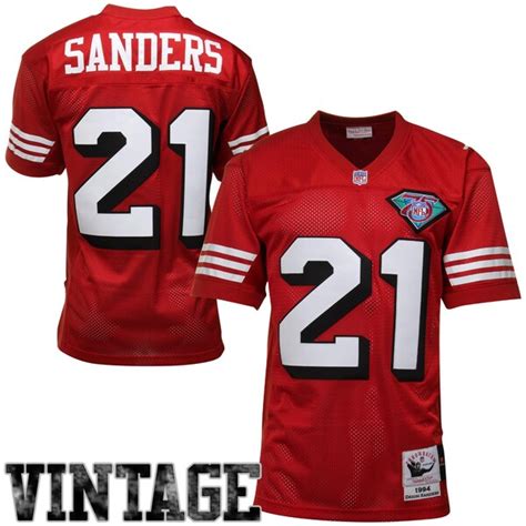 Mens San Francisco 49ers Deion Sanders Mitchell & Ness Scarlet ...