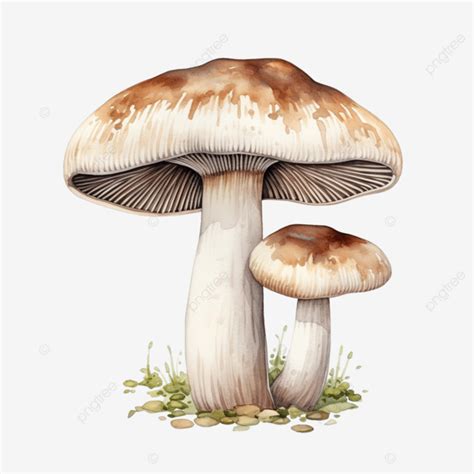 Shaggy Mane Mushroom Watercolor Illustration Fungi Mushroom Fungus