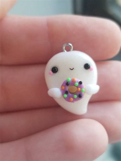 Donut Ghost Charm Kawaii Charm Kawaii Ghost Stitch Marker Progress