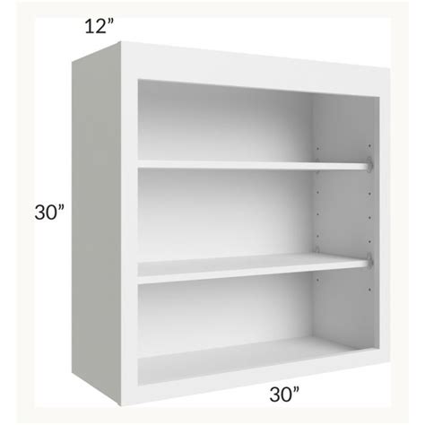 Midtown White Shaker 30x30 Wall Open Shelf Cabinet The RTA Store