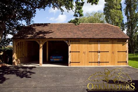 4 Bay Semi Closed Oak Garage With Barn Hip Oakmasters