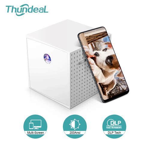 Thundeal T15 Dlp Projetor Para 1080p 3d Vedio Port Til Mini Projetor De