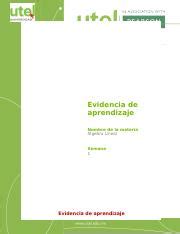 AlgebraLineal S1 Evidencia Ap Docx Evidencia De Aprendizaje Nombre De