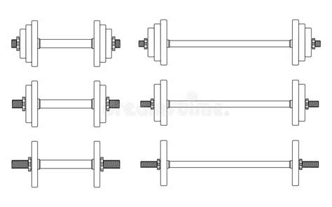 Dumbbell Curved Outline Only Stock Vector Illustration Of Education