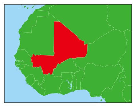 マリのフリー素材地図 世界地図