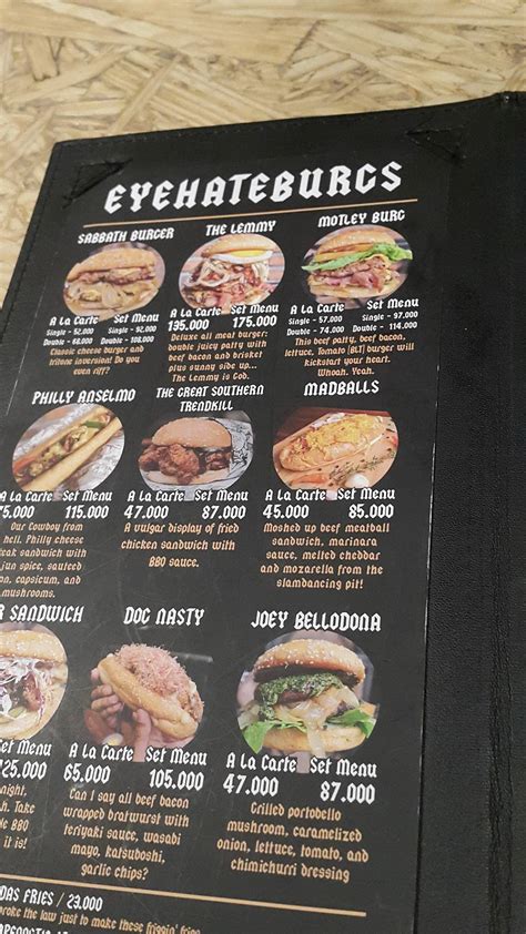 Menu At Lawless Burgerbar Menteng Central Jakarta Jl H Agus Salim No60