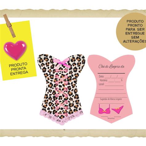 30 Convites Chá de Lingerie Elo7 Produtos Especiais